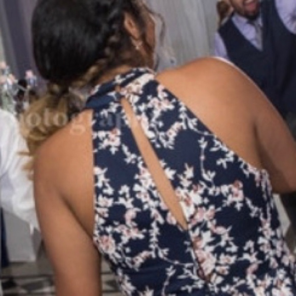 Navy and pink formal dress